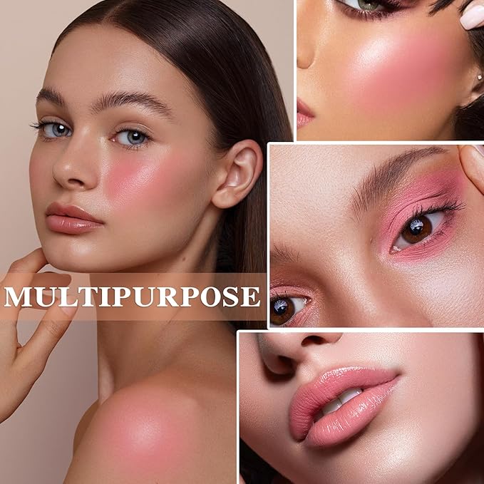 2 Colors Blush Stick,Multi-Use Cream Blush,Waterproofing Highly Pigmented Makeup Stick,Moisturizing Makeup Cream Set A4