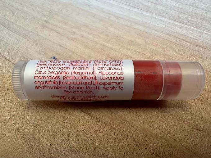 Living Libations - Organic 'Rose Glow Lover Lips' Lip Balm | Natural, Wildcrafted Clean Beauty (2-pack)