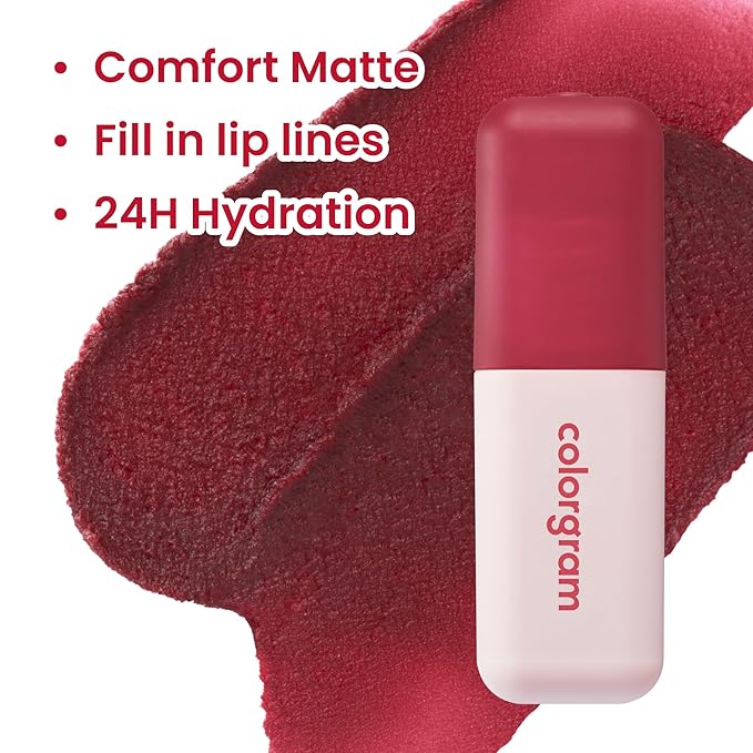 COLORGRAM NUDE BLUR TINT 15 LIGHT APRICOT | Soft Velvet Matte Liquid Lipstick & Cheek Tint | Lightweight Blurring Tint for a Smooth & Airbrushed Finish | Long-Lasting & Non-Sticky Formula