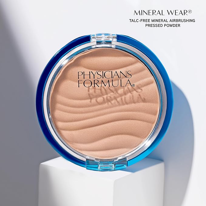 Physicians Formula Mineral Wear Talc-Free Airbrushing Pressed Powder, Full Coverage Mineral Face Powder for Sensitive Skin – Translucent