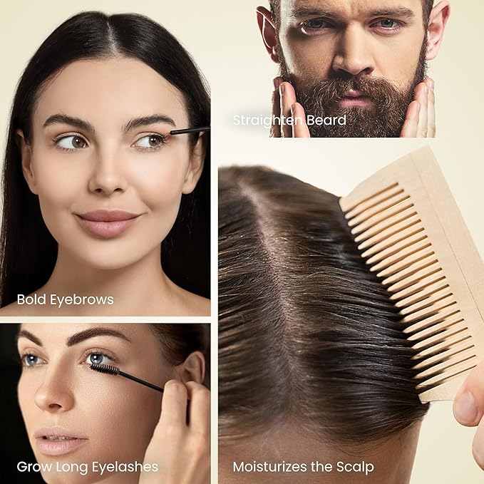 BodyJ4You Organic Castor Oil for Hair Growth: Natural Eyelashes Serum for Lashes and Eyebrows - Glass Bottle 1 Fl Oz