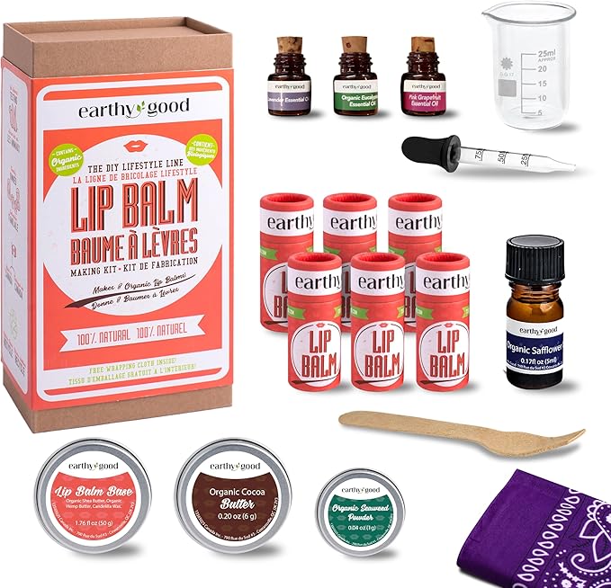 Earthy Good Organic DIY Lip Balm Making Craft Kit By Kiss Naturals
