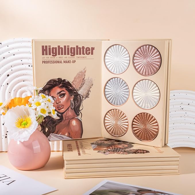 4-Layer Book-Style Foldable Makeup Palette Set | Portable & Long-Lasting | Contour Blush Highlight Eyeshadow, Professional 43 Shades, Suitable for Multiple Skin Tones & Makeup Looks, Gift Idea