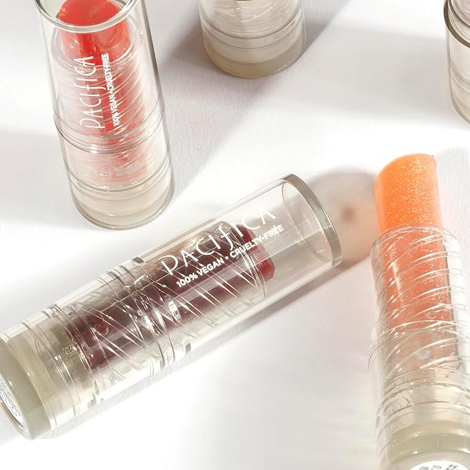 Pacifica Beauty Glow Stick Lip Oil, Sheer Hint of Color, Lip Tint, Moisturize, Nourish, Hydrating, Glossy, Vitamin E, Tinted Lip Balm, Soft Lips, Vegan, Sunrise, 0.14 oz (1 Count)