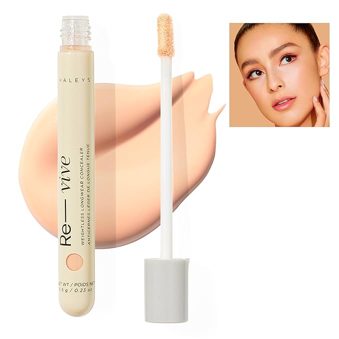 HALEYS Weightless Longwear Concealer (Light - Neutral), Re-vive, Medium to Full Coverage, Gripping Concealer, Fast-setting, All-Day Wear, Spot Concealing, Brightens, Streak-free, Light-diffusing, V+CF