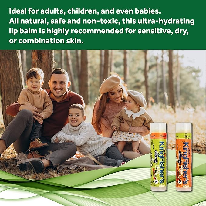 Kingfisher’s Noni Lip Balm, 2-Pack, 100% Natural Ingredients, Noni Original Oil & Virgin Coconut Oil, Ultra Hydrating Lip Balm, Sweet Orange Flavor Lip Care