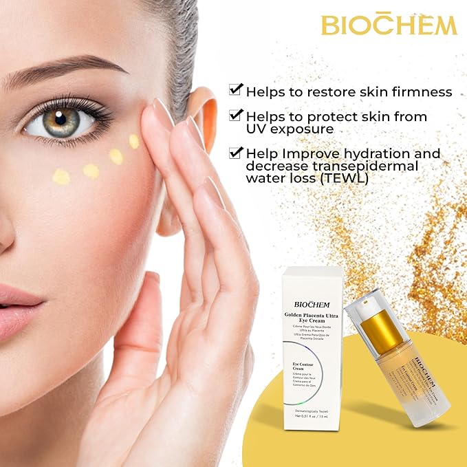 Golden Placenta Ultra Eye Cream - 0.51 fl oz / 15 ml, Luxury Eye Contour Treatment for Wrinkles and Dark Circles