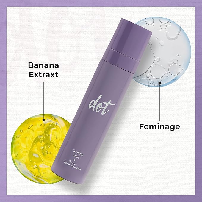 dot Cooling Facial Mist With Vitamin C, Plant-Based Antioxidants & Skin Revitalizing Feminage - Face Mist that Moistures, Rejuvenates & Clarifies – For All Skin Types – Menopause Skincare - 3.4 oz