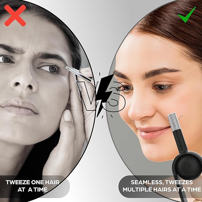 Epilady Precision Coil Tweezer, Facial Hair Remover with Ergonomic Design, Hair-Removal Tool for Upper Lip, Chin, and Face, Portable Tweezers for Facial Hair