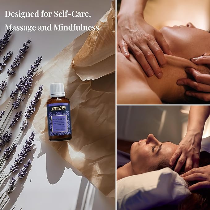 Frankincense & Lavender Botanical Massage Oil – Lightweight Face & Body Oil with Jojoba & Almond – Resin & Floral Aroma for Deep Massage, Fascia Release & Calming Rituals, 30ml (1.0 fl oz)