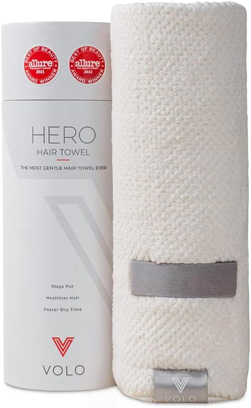 Hero Luna Gray Hair Towel - Ultra Soft, Quick Drying, anti Frizz, Large Size, USA Made