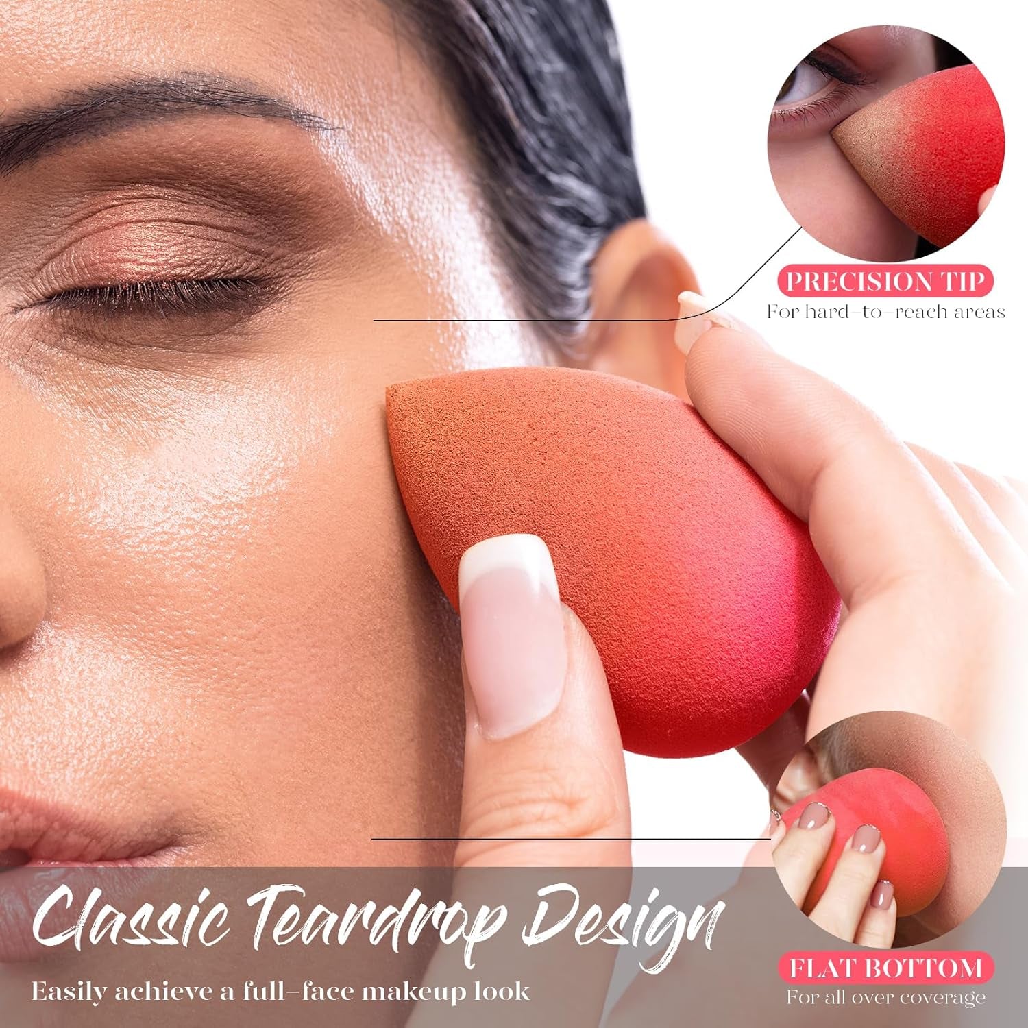 Makeup Sponge 5 Pcs Set, Latex-Free Boun Boun Beauty Sponge for Blending, Makeup Sponges for Foundation, Liquid, Cream and Powder. Blender for Enhanced Make up Application