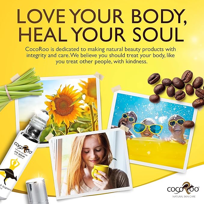 Caffeinated Eye Serum, Nutrient-Dense, 100% Pure, Natural & Vegan (Lemongrass)