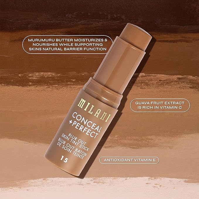 Milani Conceal + Perfect - Skin Tint Stick, Blur Out Tinted Moisturizer Makeup, Shade 015