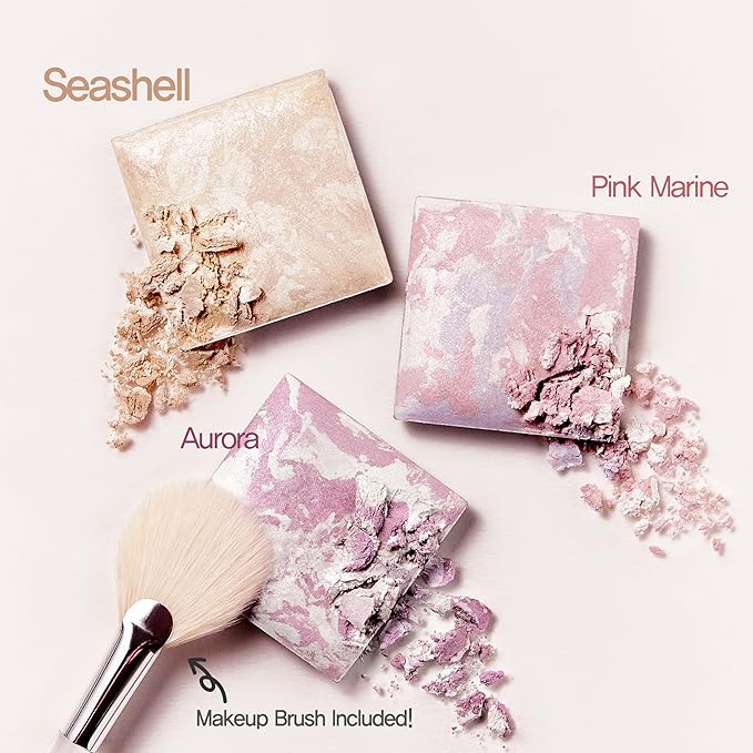 Espoir Tone Pairing Highlighter #Seashell │0.33 oz. (9.6 g)│Subtle Glitters for Daily make up │ 3 color Shades Going Well with Various Skin Tones │Sheering Makeup │ Korean Beauty Costmetics