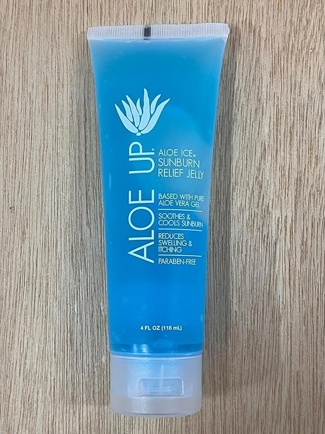 ALOE UP Ice Sunburn Relief Jelly - Pure Aloe Vera Gel Sunburn Relief for Adults & Kids, Aloe Vera Gel Face & Body, Natural Cruelty-Free Aloe Gel, Aloe Vera Gel Skin Lotion - 4 Oz (2pack)