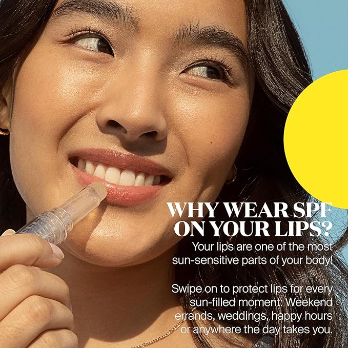 Supergoop! Lipscreen Sheer SPF 30 - Lightweight Clear Lip Balm with Acai Fruit Oil - Hydrates & Protects - Natural Finish - 0.12 oz