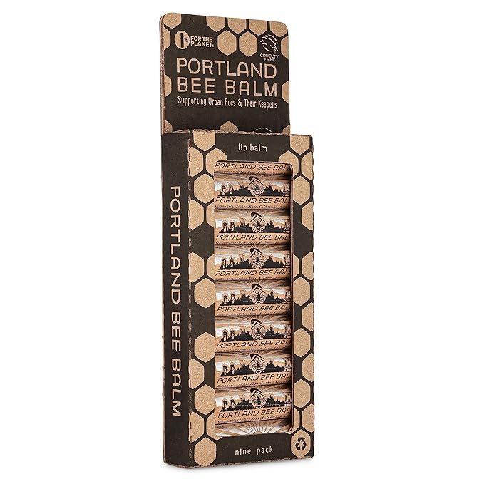 Portland Bee Balm Solar Eclipse All Natural Handmade Beeswax Based SPF 15 Lip Balm, 9 Count
