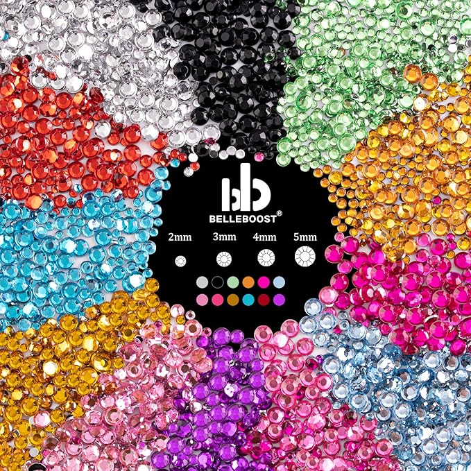 Flat Back Rhinestone Kits Colorful Rhinestones+Crystal AB Gems With Picker Pencil And Tweezer For Home DIY And Professional Nail Art