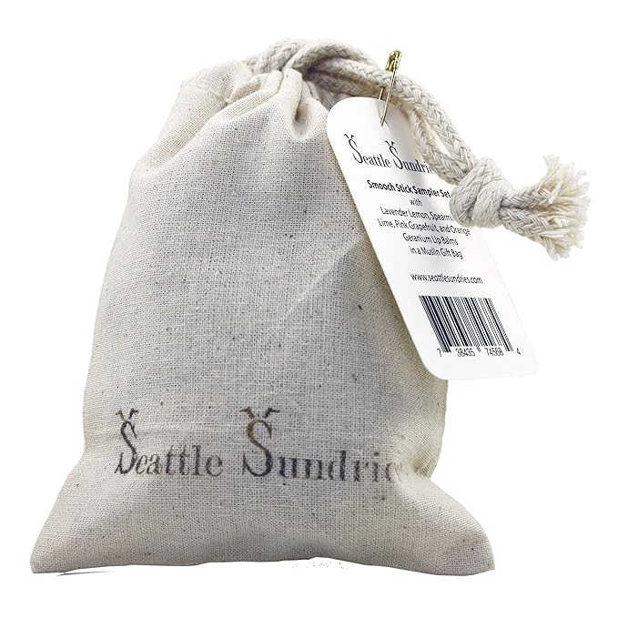 Smooch Stick All Natural Lip Balm Set for Women, Men & Kids with Beeswax & Shea Butter - Fruit, Floral, Herbal Flavors Variety Pack - Small Gift Idea - Seattle Sundries