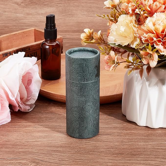 NICENEEDED 10 Pcs Empty Kraft Paper Jar, 30ml Cardboard Boxes, Essential Oil Bottle Packaging Box Round Paper Cardboard Case Gift Tube Container for Pencils Tea Caddy Coffee Cosmetic Crafts