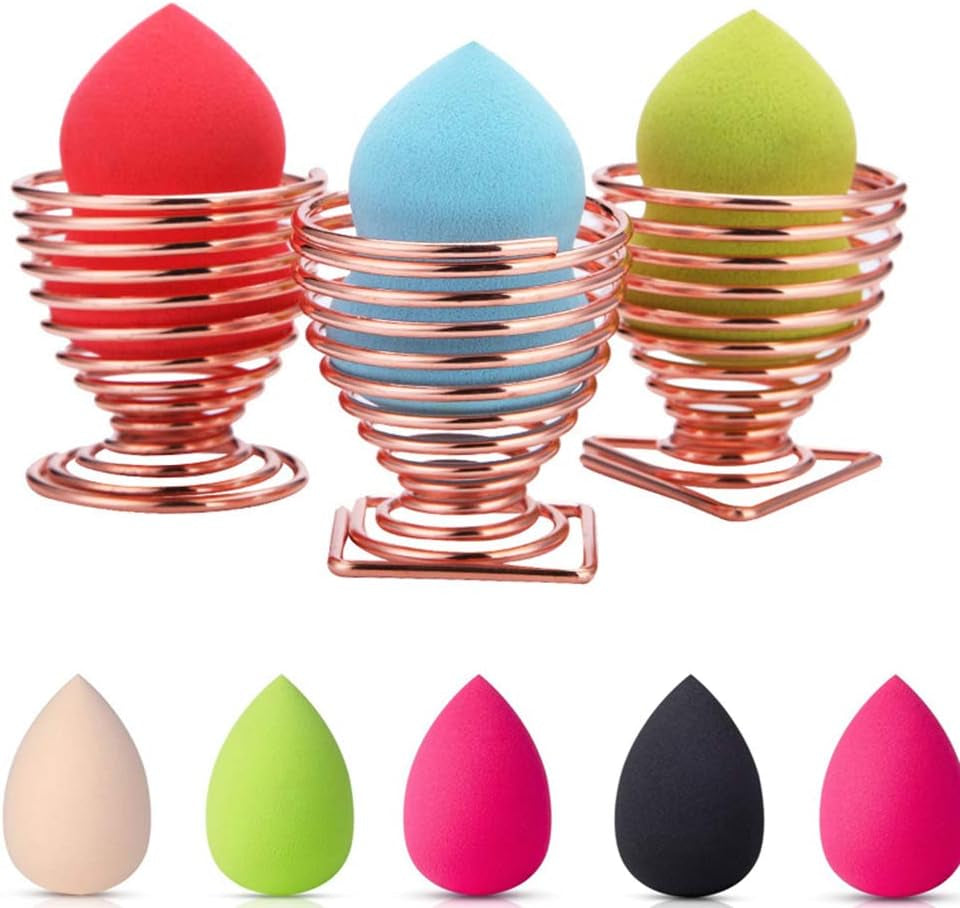 Beauty Sponge Blender Holder,(2 Pack Silver) Makeup Sponge Drying Stand Storage Egg Powder Puff Display Stand