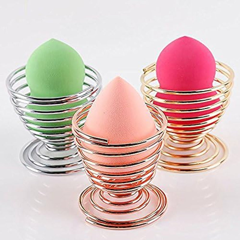 Beauty Sponge Blender Holder,(2 Pack Silver) Makeup Sponge Drying Stand Storage Egg Powder Puff Display Stand
